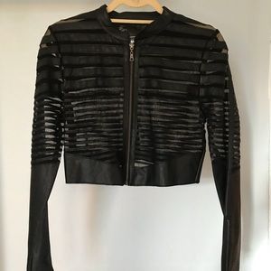Sheer leather jacket